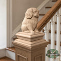 Carved Wooden Pekingese Dog Finial – Decorative Post Topper Statue, Deck or Stair Post