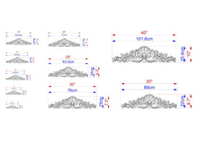 Load image into Gallery viewer, a series of decorative designs, each with its own set of measurements and scale. The designs are in various sizes, ranging from small to large, and they feature intricate patterns and details. The image is a collection of images that showcase different aspects of the designs, providing a comprehensive view of the subject matter.
