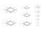 a collection of various sizes of decorative floral designs, each with its own unique style and dimensions. The designs are presented in a grid format, with each design being a separate element within the larger collection. The image does not contain any text or additional information that would allow for a detailed description of the content.