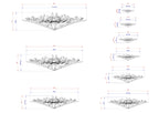 a series of images depicting various sizes of a decorative piece, likely a sculpture or artwork. The images are labeled with their respective sizes, ranging from small to large, and are arranged in a grid-like pattern. The images are shown in different orientations, providing a comprehensive view of the piece's design and dimensions.