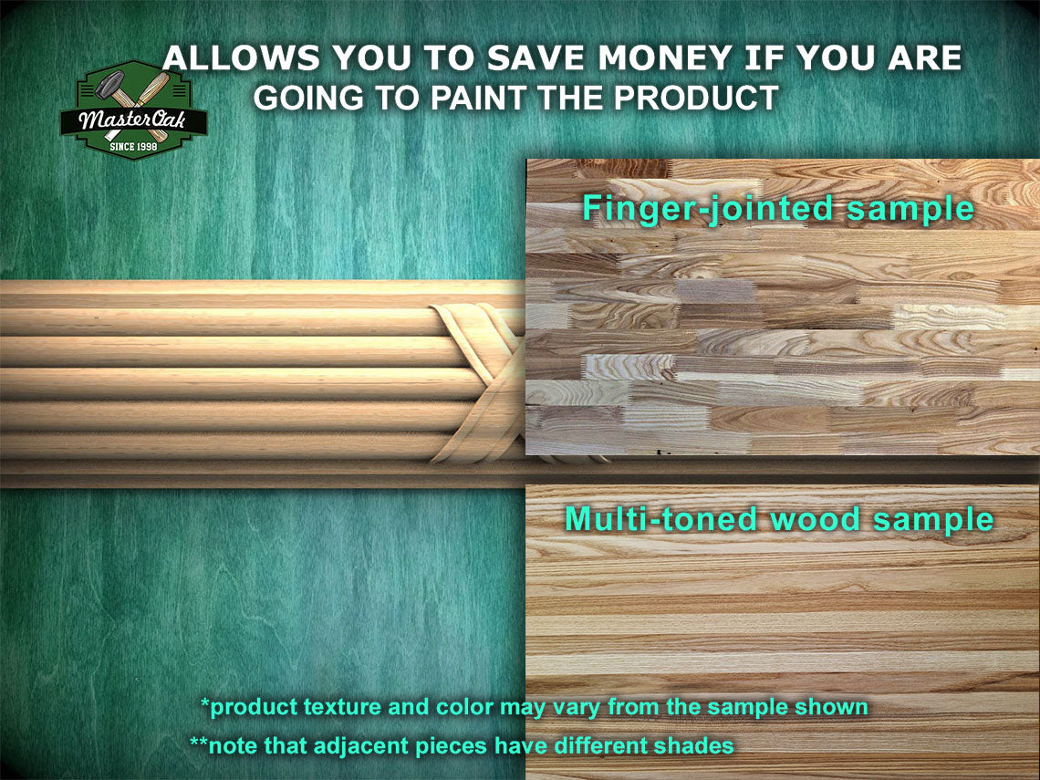 Customizable Reed & Ribbon Wood Molding - Classic Elegance, 40" Versatile Wood Trim, 1 pc, Unpainted, Carved Baguette