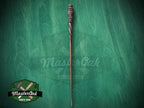 Carved Wood Cane with Archangel Michael – Christian Walking Staff Decor, Painted, religion stick