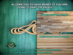 Personalized Art Nouveau Wood Applique with Symmetrical Scrolls & Oval Center