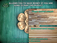 Load image into Gallery viewer, The image is a promotional advertisement for Master Oak, a company that sells wood products. It features a close-up of a wooden sample, including a finger-joined sample and a multi-toned wood sample. The text on the image encourages viewers to save money by painting the product, highlighting the differences between the two samples, such as the product texture and color. The image is a collage of multiple images, and the text is concise and avoids redundancy.
