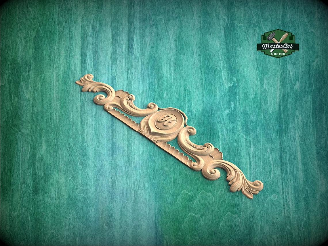 Personalized Classic Carved Onlay - Renaissance Decor Element, 1pc, Home Wall Embellishments, Furniture Carving, Wood Onlay
