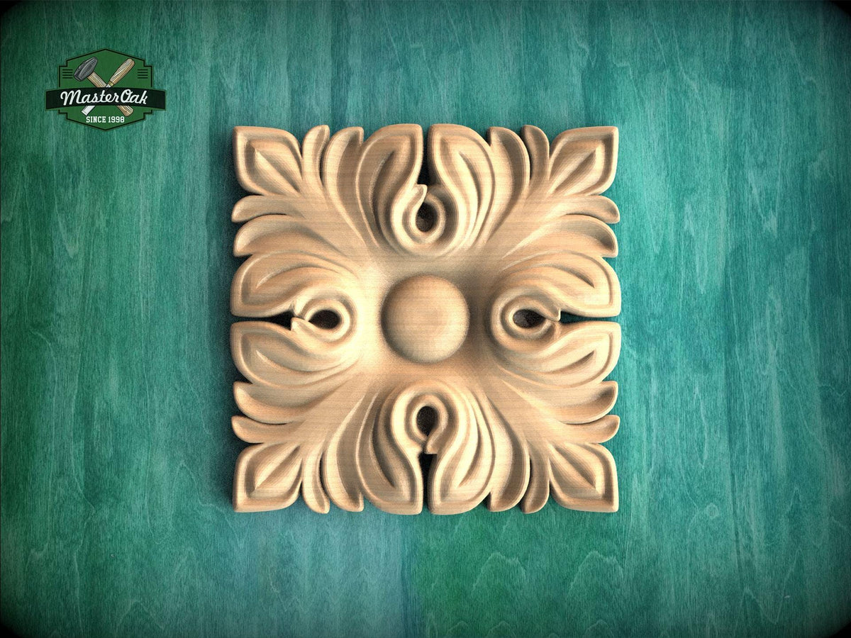 Acanthus Rosette – Classic Decorative Wood Carving for Furniture and Wall Panels