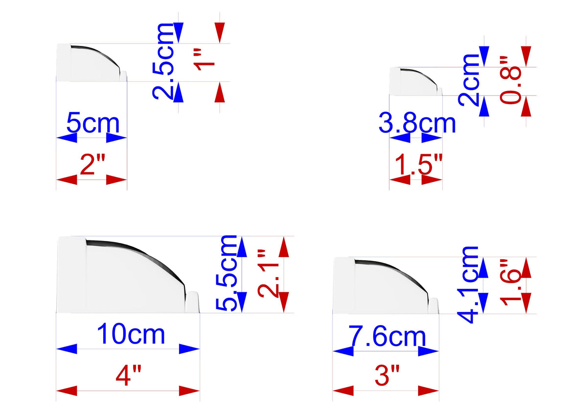 four different images, each with its own set of measurements and dimensions. The images are labeled with numbers and measurements in centimeters, providing a clear visual representation of the sizes of the objects or scenes depicted.