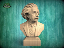Load image into Gallery viewer, Einstein Bust | Carved and Hand-Finished Wood Statue | Gift for Scientists &amp; Physicists
