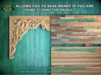 Personalized Elegant Carved Wood Arch Onlay – Artistic Arch Enhancement, 1pc, Unfinished, Home Wall Embellishments, Furniture Carving