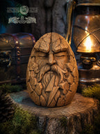 Thunder Heart Wooden Figurine, Oak Norse God Statue, Viking Thunder Guardian, Small Pagan Altar Decor
