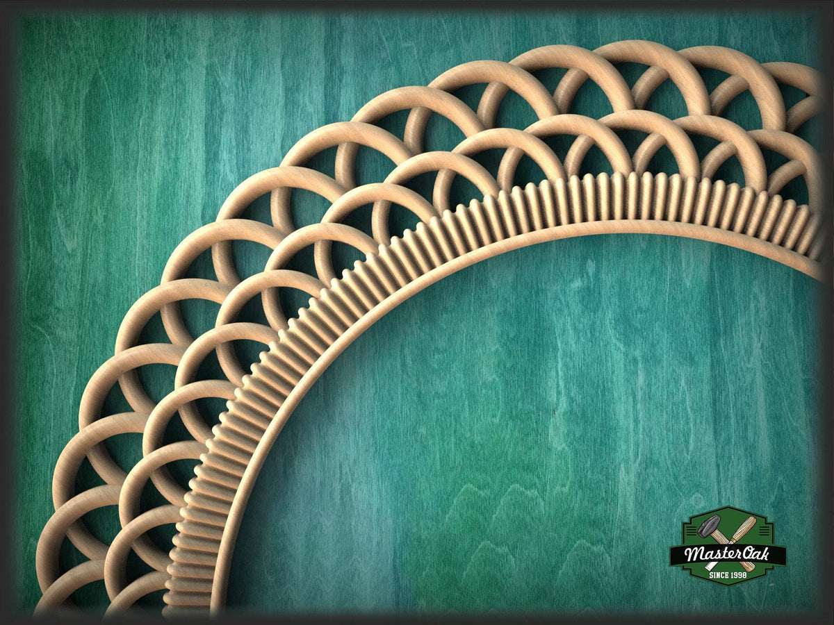 Art Deco Round Mirror Frame With A Twist Pattern