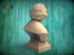 Frederic Chopin Bust, Hand-Finished Wood Sculpture | Romantic Composer Decor