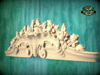 Elegant Floral Carved Wooden Crown for Cabinets - Classic Decorative Accent, 1pc, Unpainted, Home Wall Embellishments, Furniture Carving