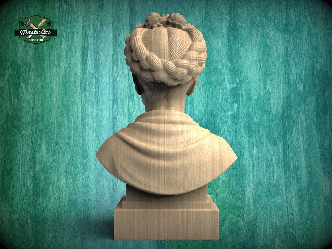 Frida Kahlo Bust | Carved & Hand-Finished Wood Statue | Gift for Art Lovers