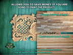 Personalized Carved Wooden Lattice Panel, Classical Design Element, Carved Wood Onlay, 1pc, Unpainted, Furniture Carving, Wood Onlay