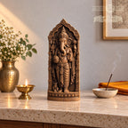 Wooden Ganesha Statue, Hindu Elephant God Figurine, Ganesh Altar Decor, Indian Deity Sculpture, Spiritual Yoga Gift
