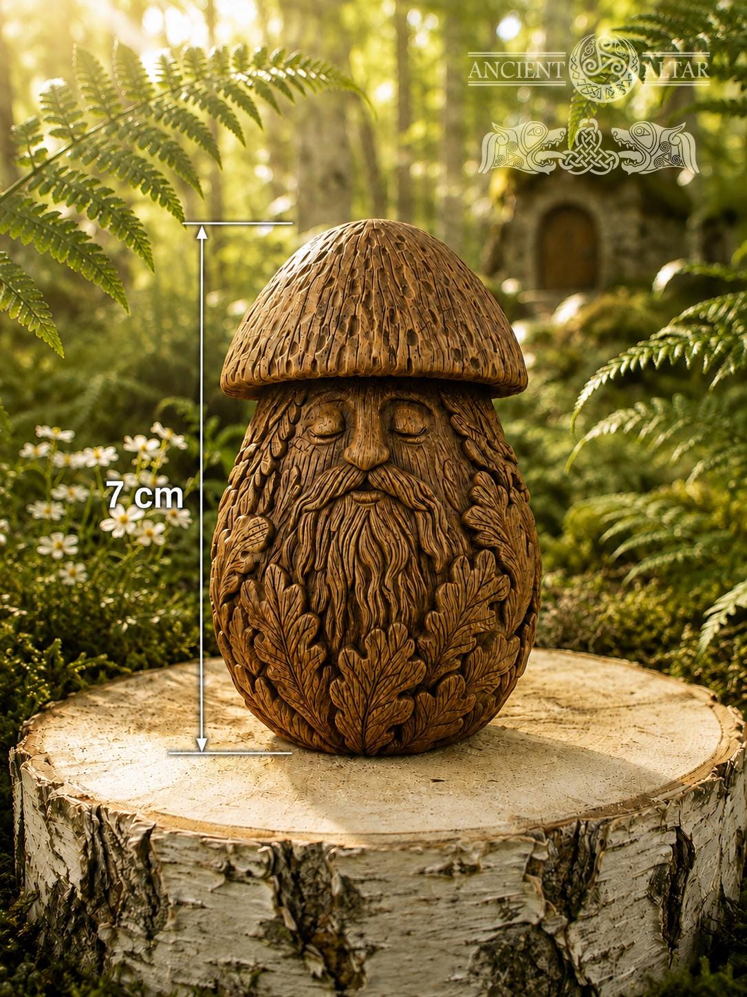 Wooden Mushroom Spirit Figurine, Porcini Elder, Woodland Guardian and Cottagecore Shelf Decor