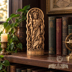 Zeus Wooden Statue, Greek God Figurine, Zeus with Eagle and Lightning Bolt, Ancient Greek Mythology Decor, Pagan Altar Sculpture