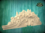 Elegant Floral Carved Wooden Crown for Cabinets - Classic Decorative Accent, 1pc, Unpainted, Home Wall Embellishments, Furniture Carving