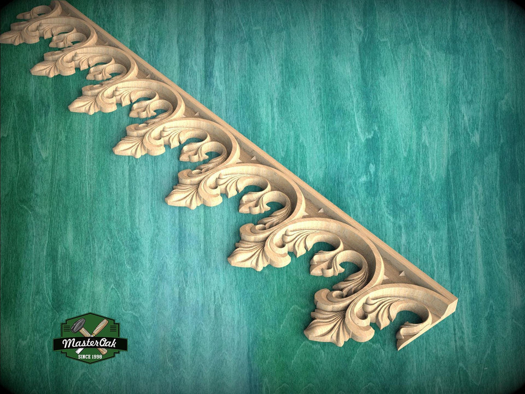 Carved Gothic Wood Trim – Decorative Molding Border for Furniture or Wall Panels