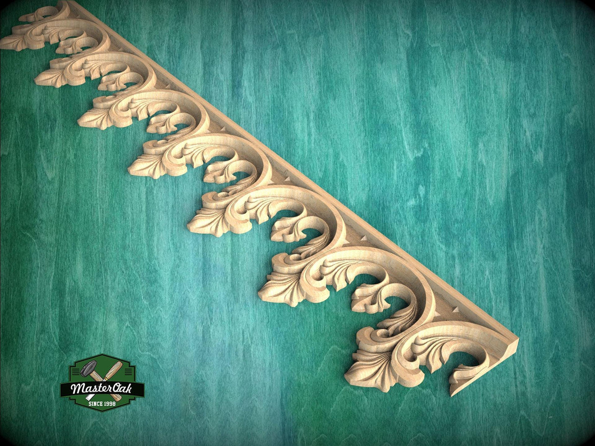 Carved Gothic Wood Trim – Decorative Molding Border for Furniture or Wall Panels