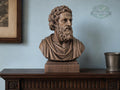 Plato Bust, Hand-Finished Wood Sculpture | Greek Philosophy Decor