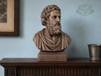 Plato Bust, Hand-Finished Wood Sculpture | Greek Philosophy Decor