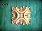 Wooden Acanthus Rosette – Classical Square Carved Ornament for Furniture or Wall Décor