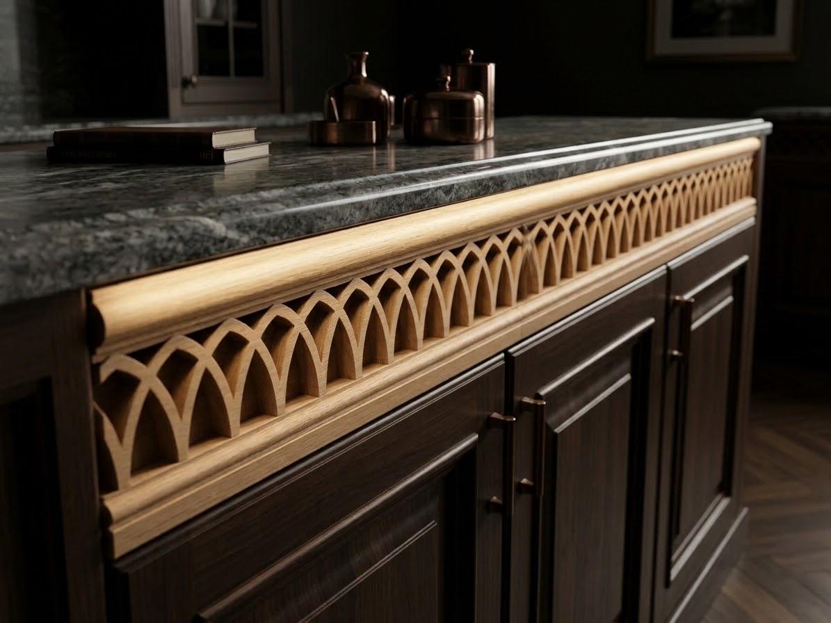 Gothic Wooden Molding – Carved Decorative Trim for Cabinets, Furniture and Vintage Home Decor