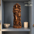 Medusa Gorgon Statue with Snakes, Wooden Greek Mythology Figurine, Serpent Woman Sculpture, Gothic Altar Decor, Fantasy Gift
