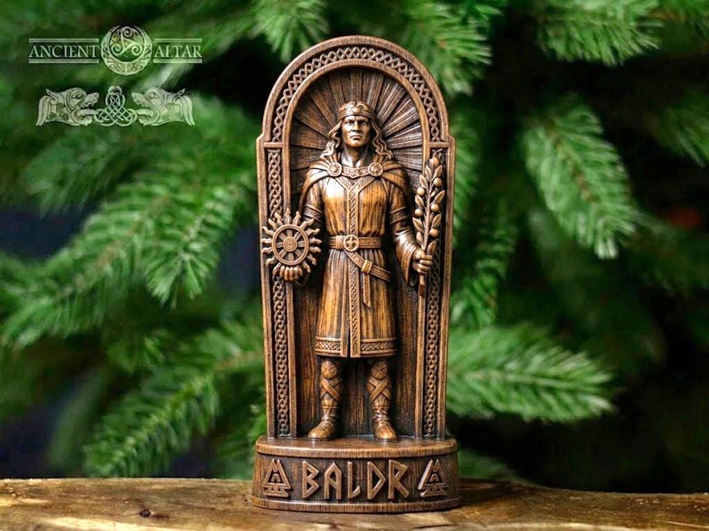 Norse God Baldr Statue – Pagan Altar Decor and Mythology Art