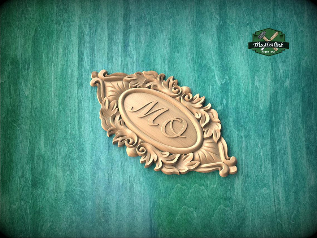 Personalized Scrollleaf Elegance – Decorative Emblem