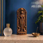 Bastet Statue with Kittens, Egyptian Cat Goddess Figurine, Wooden Altar Decor, Ancient Egypt Deity Sculpture, Pagan Gift