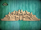 Elegant Floral Carved Wooden Crown for Cabinets - Classic Decorative Accent, 1pc, Unpainted, Home Wall Embellishments, Furniture Carving