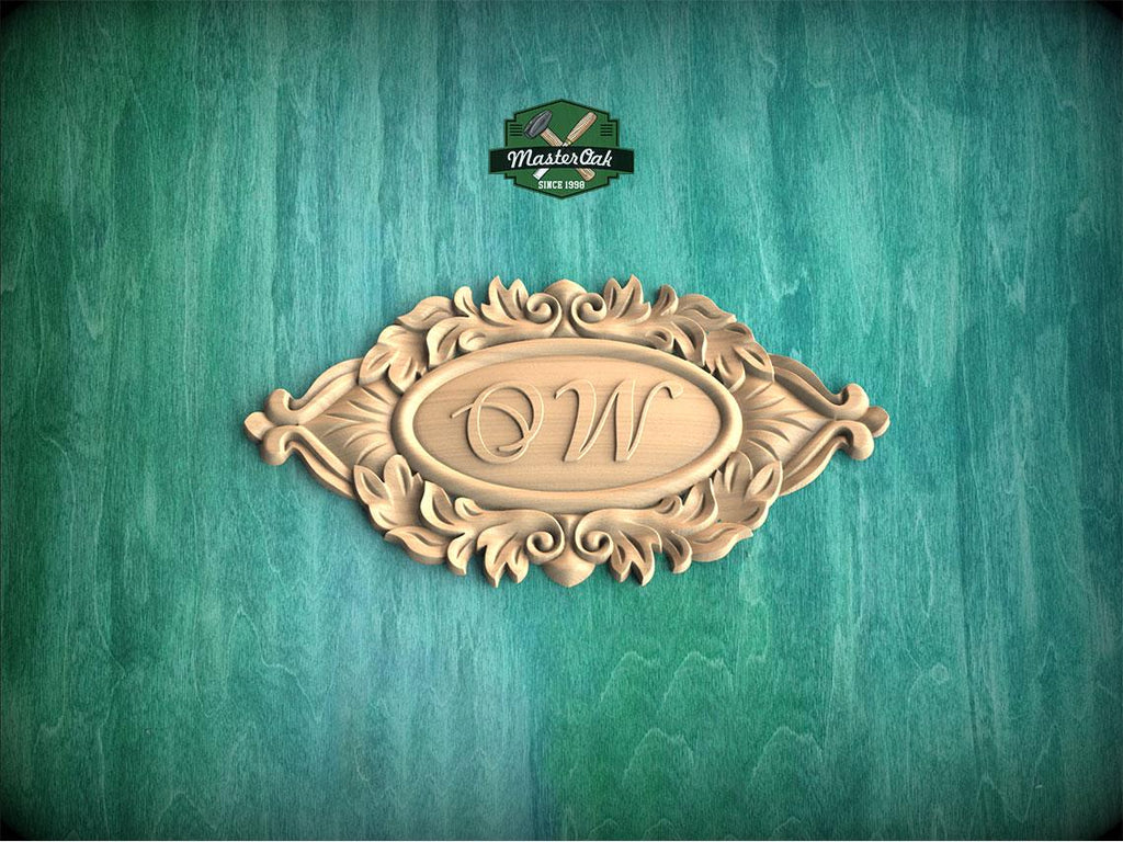 Personalized Scrollleaf Elegance – Decorative Emblem
