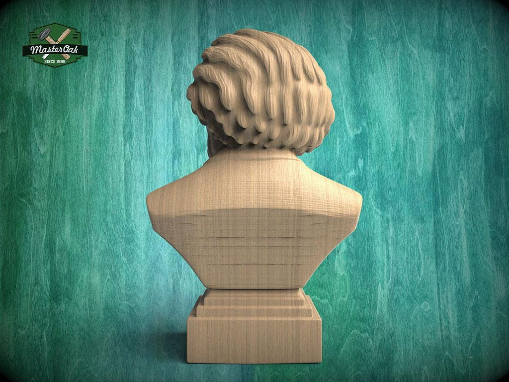 Einstein Bust | Carved and Hand-Finished Wood Statue | Gift for Scientists & Physicists