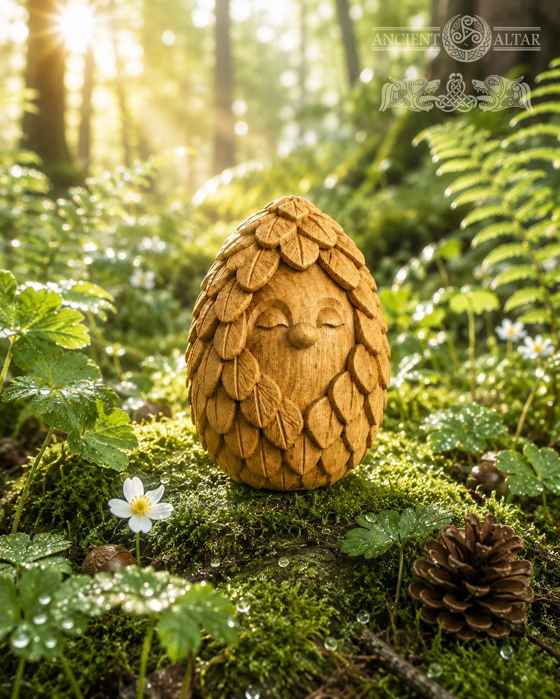 Wooden Forest Spirit Figurine, Whisperleaf Guardian, Woodland Shelf and Desk Decor