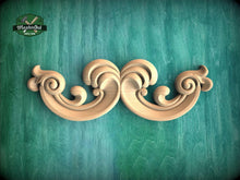 Load image into Gallery viewer, Large Floral Wood Applique – Ornate Carved Decoration for Furniture
