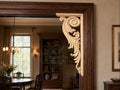 Ornate Wooden Doorway Corner Bracket with Acanthus Scrolls