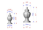 Architectural Newel Topper, 1pc, classical style, baroque style, wooden top, top of the pillar