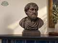 Aristotle Bust, Hand-Finished Wood Sculpture | Greek Philosophy Decor