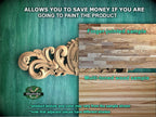 Personalized Large Floral Wood Applique – Ornate Carved Decoration for Furniture