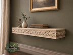 Carved Solid Oak Wall Shelf with Acanthus Leaves, Ornate Floating Shelf, Botanical Wood Display Shelf, Classical Home Decor