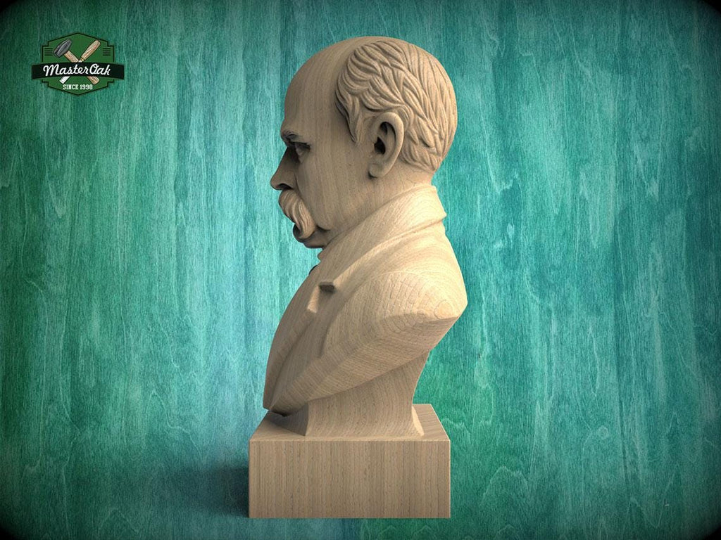 Taras Shevchenko Bust, Hand-Finished Wood Sculpture | Ukrainian Culture Gift