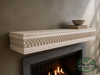 Carved Solid Oak Wall Shelf with Gothic Arch Pattern, Floating Display Shelf, Medieval and Dark Academia Home Decor