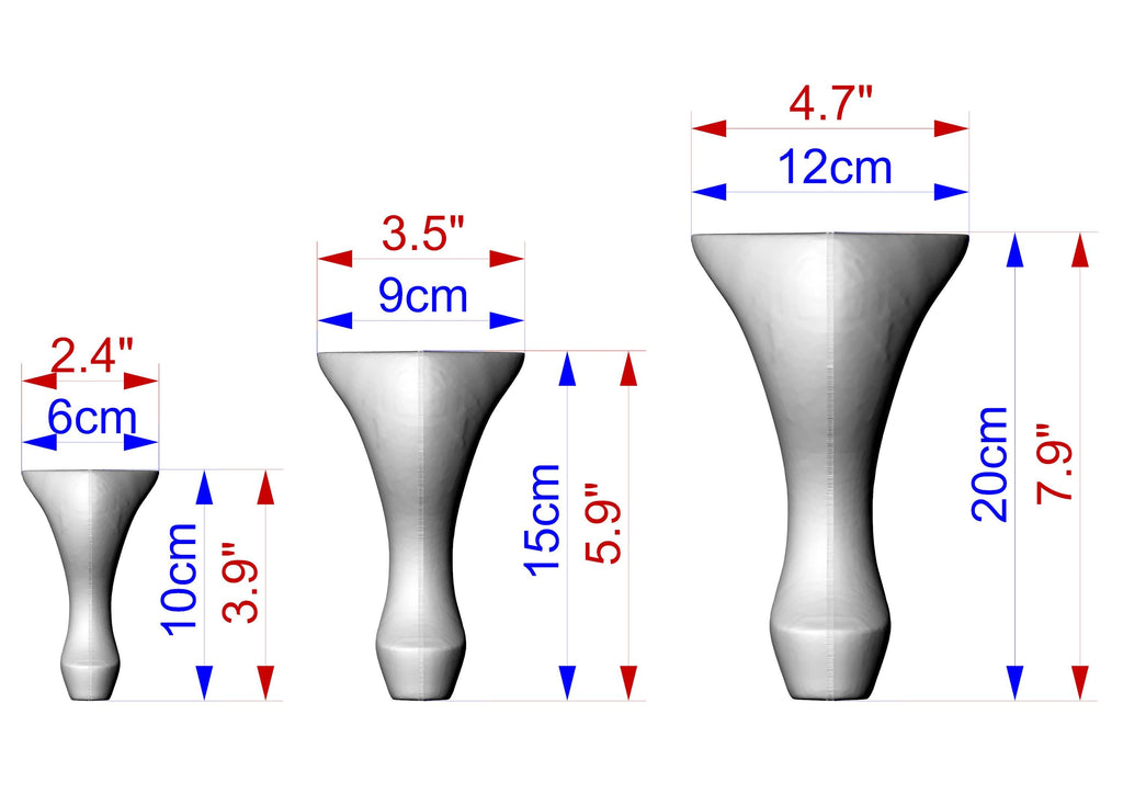 Popular Furniture  Feet, Set 2pc, classic style legs