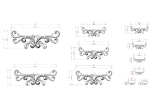 Load image into Gallery viewer, Grand Scroll Wood Applique – Ornamental Crest with Flowing Curves
