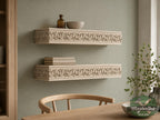 Carved Solid Oak Fireplace Mantel Shelf with Acanthus Leaves, Ornate Floating Wall Shelf, Classical Wood Home Decor
