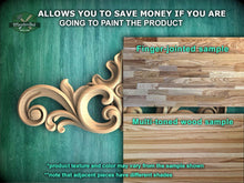 Load image into Gallery viewer, Ornate Scroll Crest with Central Bloom – Decorative Wood Accent
