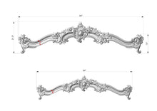 Load image into Gallery viewer, Custom order. Le Roi Soleil Cornice - French Baroque Classicism Elegance, set of 2 pcs, Unpainted, 84&quot; and 64&quot;, finger-joined board of multi-toned Alder
